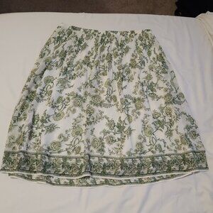 Max Studio Green Floral Skirt